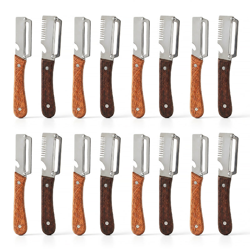 Orolaya® Easy-Grip Wooden Peeler & Veggie Shredder