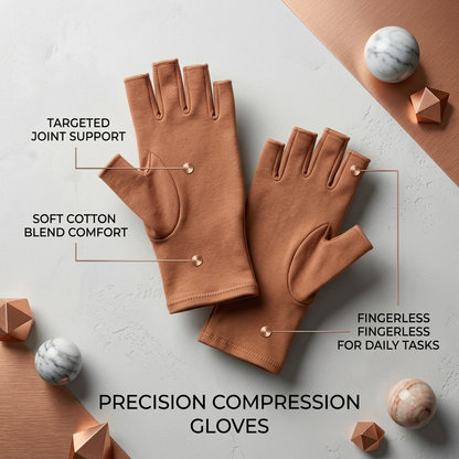Zazivibecosh Arthritis Compression Gloves for Men & Women - Open Finger Design, Cotton Blend - Lightweight & Breathable Hand Support for Rheumatoid, Osteoarthritis, Raynaud's & Carpal Tunnel Pain Relief