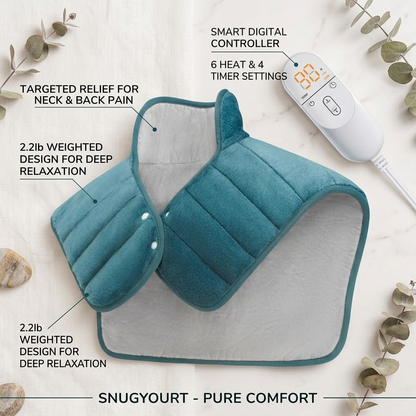 Zazivibecosh Weighted Neck and Shoulder Heating Pad with Extended Back Design: Targeted Thermal Therapy for Full Back Pain Relief