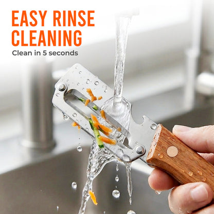 Orolaya® Easy-Grip Wooden Peeler & Veggie Shredder (Upsell)