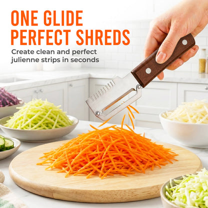 Orolaya® Easy-Grip Wooden Peeler & Veggie Shredder (Upsell)