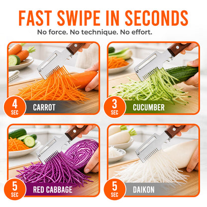Orolaya® Easy-Grip Wooden Peeler & Veggie Shredder (Upsell)