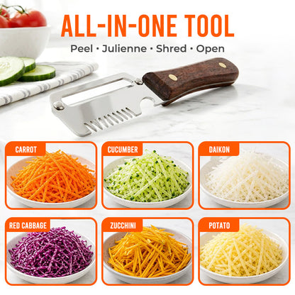 Orolaya® Easy-Grip Wooden Peeler & Veggie Shredder (Upsell)