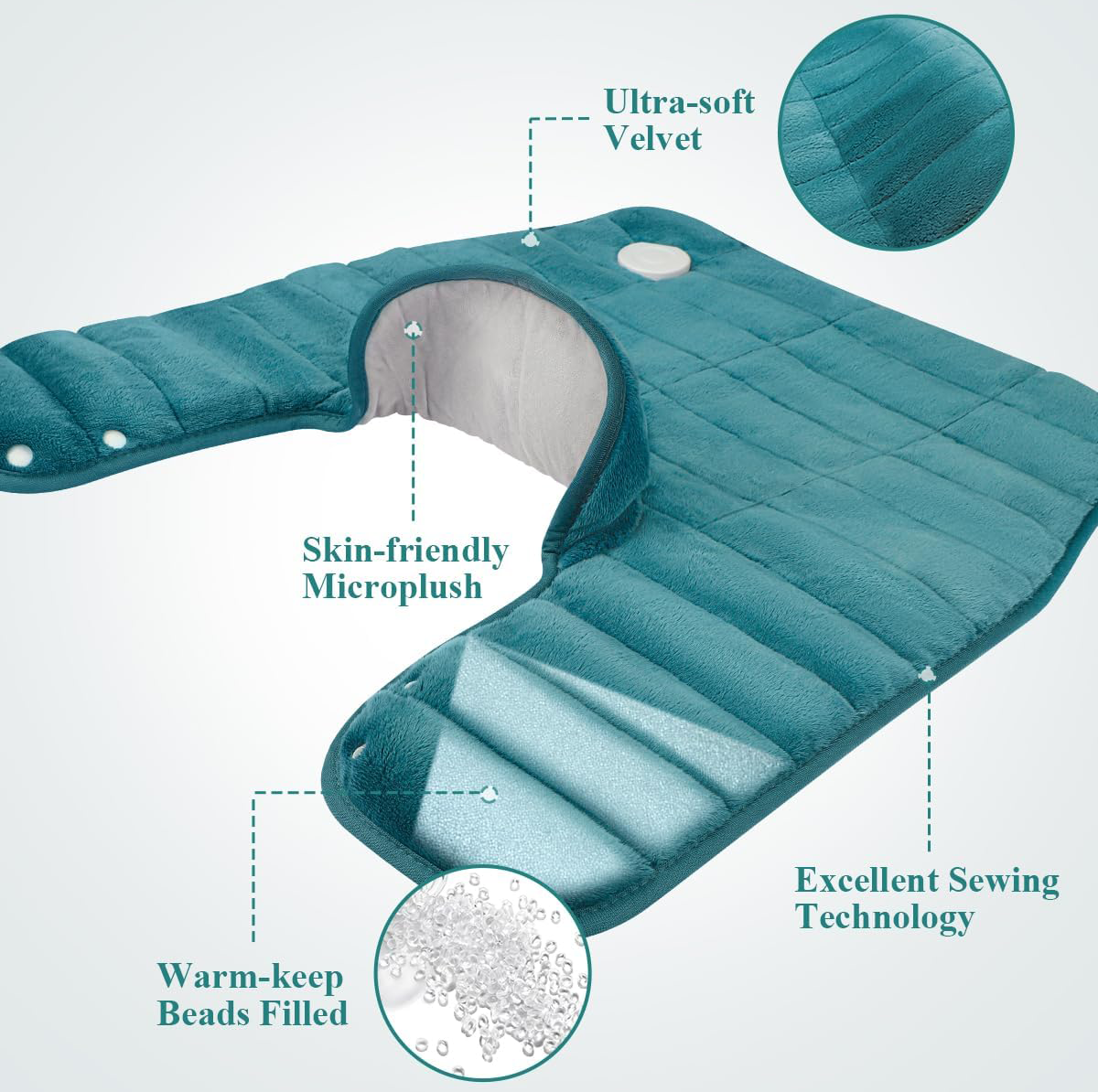 Zazivibecosh Weighted Neck and Shoulder Heating Pad with Extended Back Design: Targeted Thermal Therapy for Full Back Pain Relief