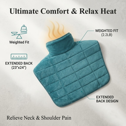 Zazivibecosh Weighted Neck and Shoulder Heating Pad with Extended Back Design: Targeted Thermal Therapy for Full Back Pain Relief
