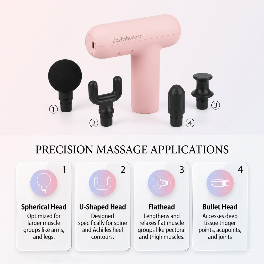 Zazivibecosh Mini Massage Gun, Portable Deep Tissue Percussion Muscle Back Massager for Pain Relief, Compact Handheld Fascia Gun with Multi-Speeds