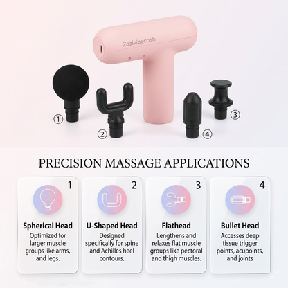 Zazivibecosh Mini Massage Gun, Portable Deep Tissue Percussion Muscle Back Massager for Pain Relief, Compact Handheld Fascia Gun with Multi-Speeds