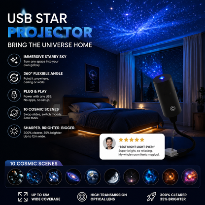 ✨ Plug-and-Play HD Galaxy & Ocean Projector Night Light🥳50,000+ Happy Users
